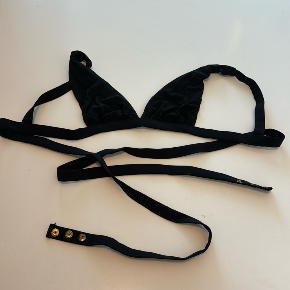 Tie around waist black top